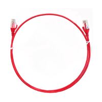 8ware CAT6 Ultra Thin Slim Cable 0.25m / 25cm - Red Color Premium RJ45 Ethernet Network LAN UTP Patch Cord 26AWG for Data