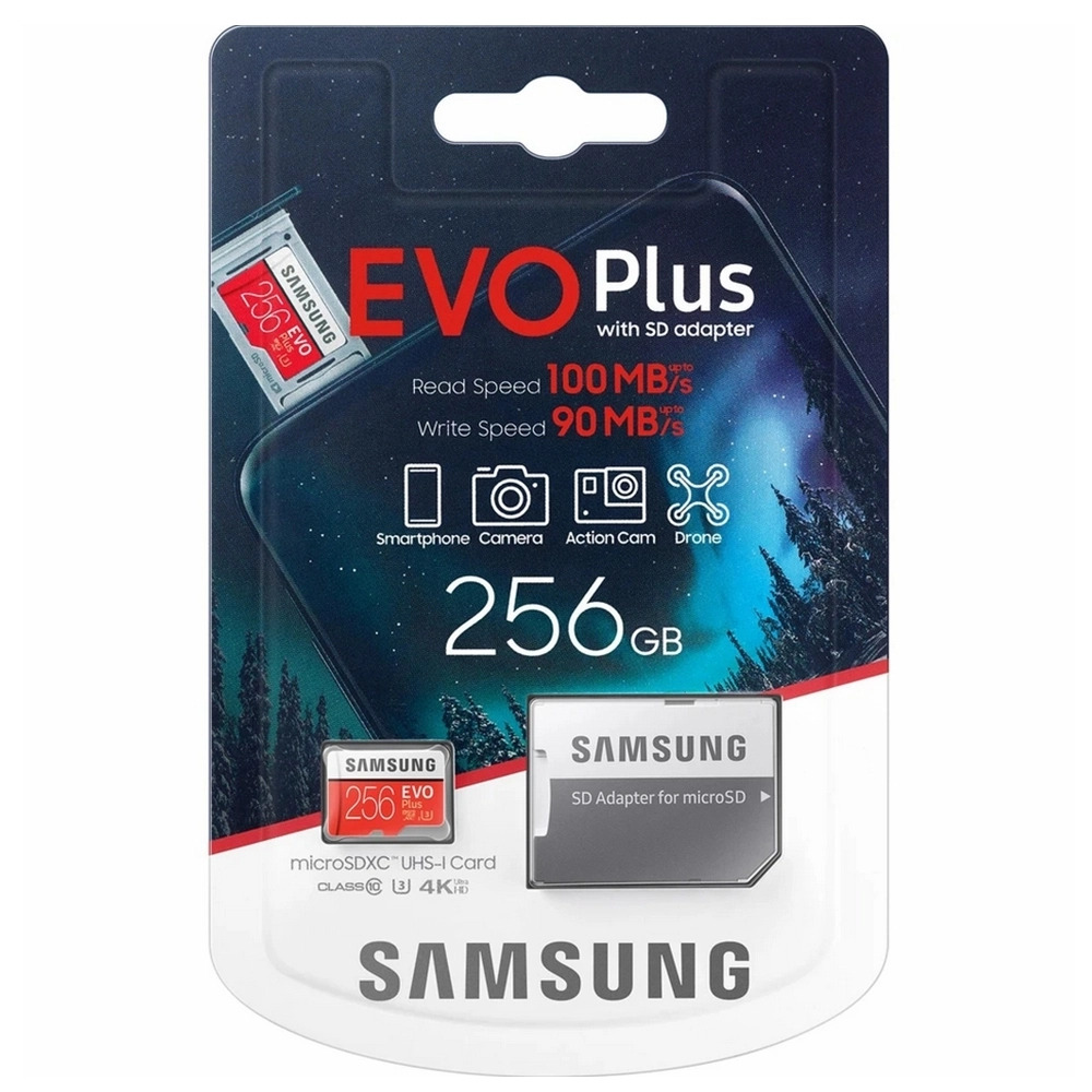 Samsung Evo Plus 256GB Micro SD Card SDXC UHSI U3 4K Mobile Phone TF