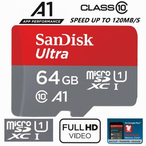 SanDisk Ultra 64GB Micro SD Card SDXC A1 UHS-I 120MB/s Mobile Phone TF  Memory Card SDSQUAR-064G