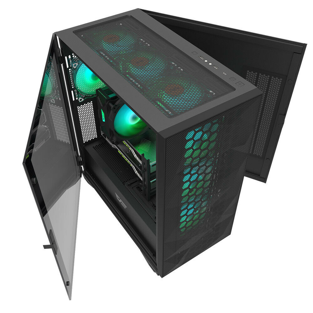 PC CASE DARKFLASH DLX21 MESH E-ATX/ATX/Micro ATX/Mini ATX BLACK Type-C Computer Case