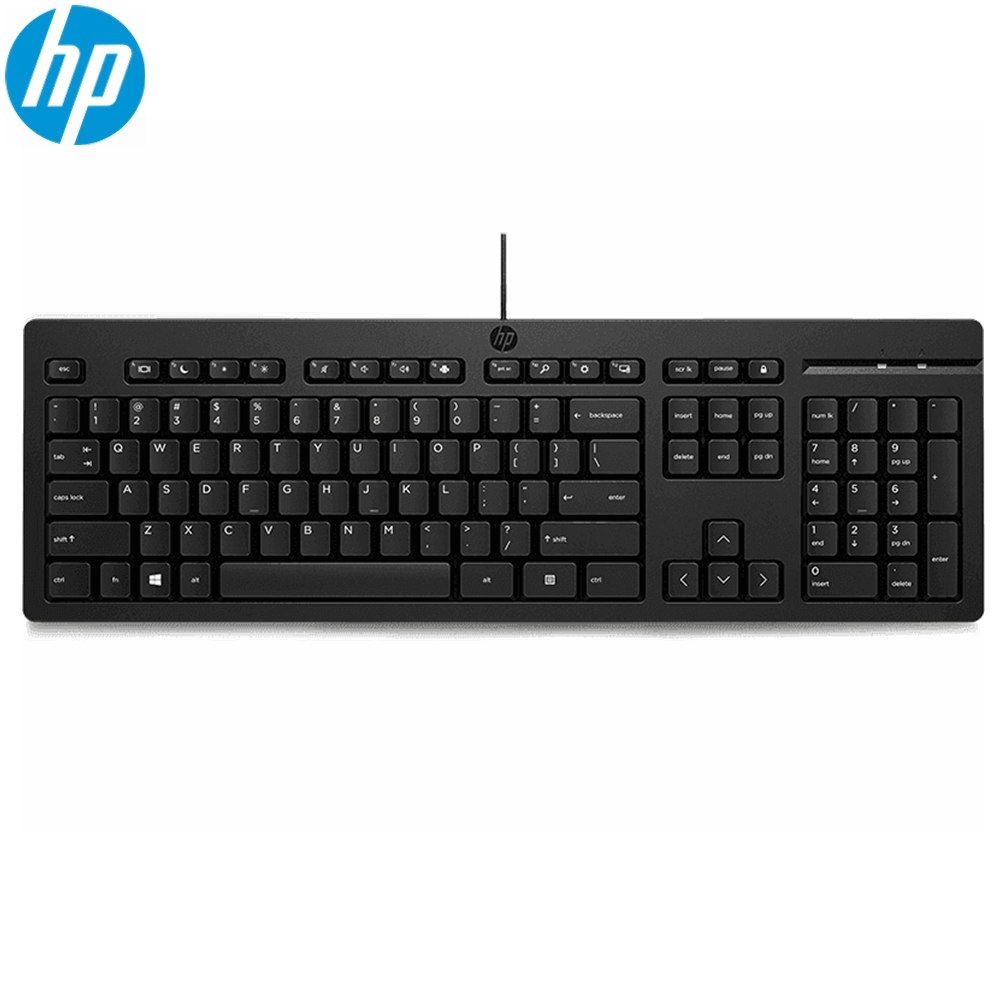 Keyboard HP USB Wired Keyboard 125 266C9AA For PC Black