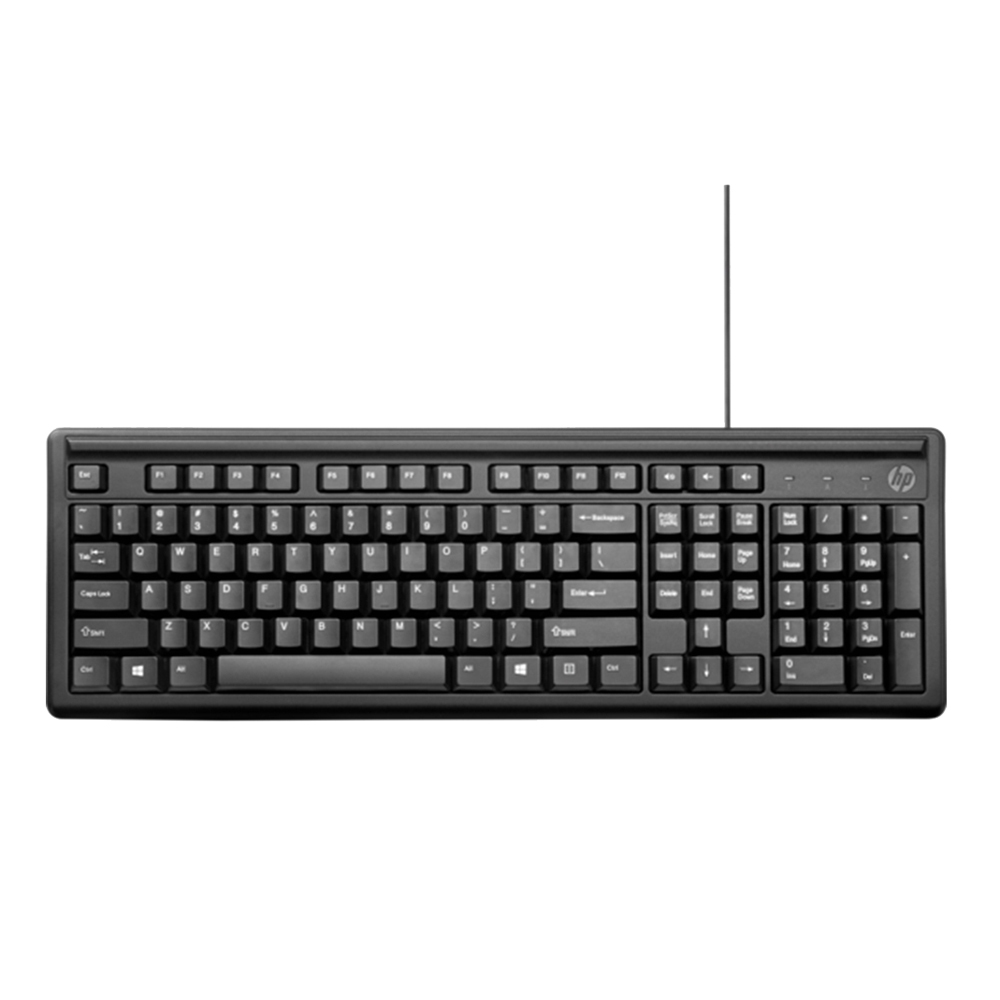 Keyboard HP USB Wired Keyboard 100 All the keys Designed for comfort 2UN30AA