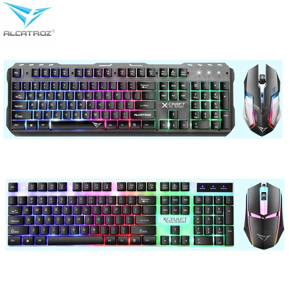 PC Gaming Keyboard Mouse Alcatroz XCraft XC1000 & XC3000 Spill Proof