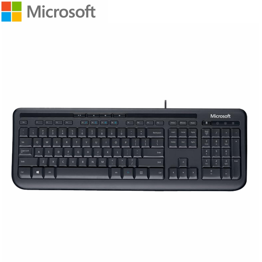 Wired Keyboard Microsoft 600 Desktop PC USB BLACK ANB-00025