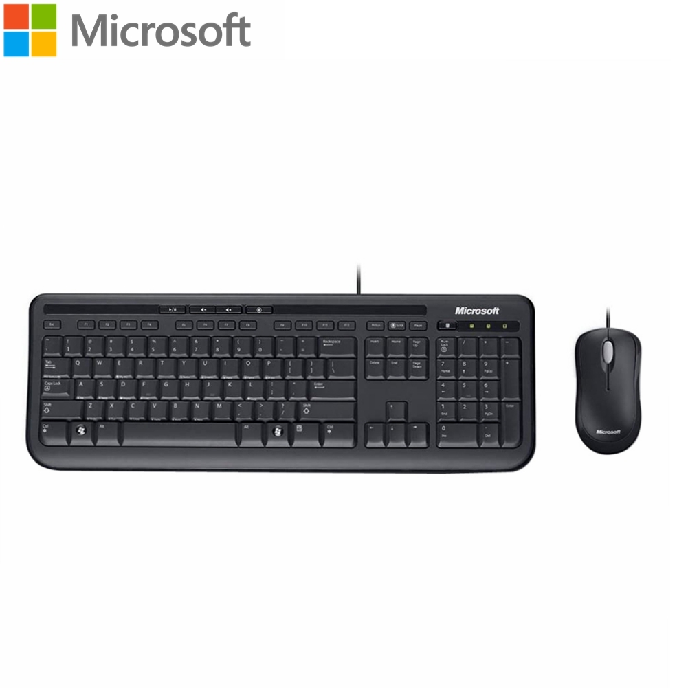 Wired Keyboard and Mouse Combo Microsoft 600 Desktop PC USB APB-00018
