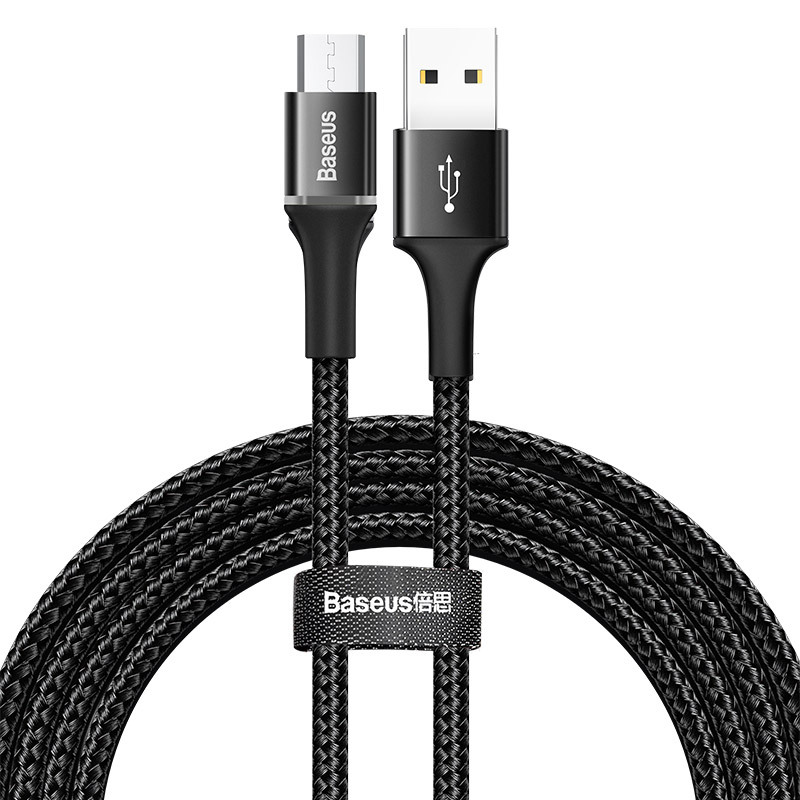 Phone Cable Baseus Halo data cable USB For Micro USB for Samsung 2A 2m Black