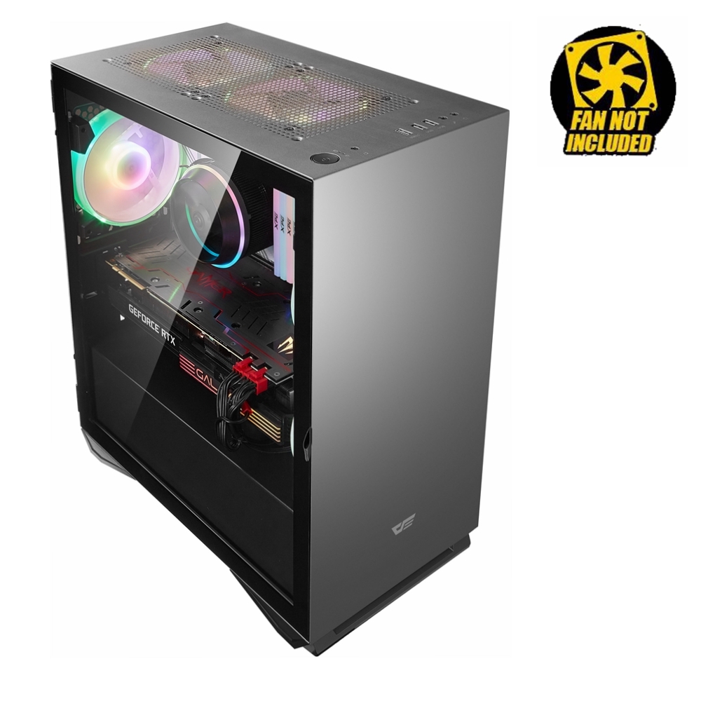 PC CASE DARKFLASH DLM22 Micro ATX / Mini ITX Tower BLACK Glass Side Panel