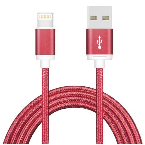 Astrotek 1m USB Lightning Data Sync Charger Red Color Cable for iPhone 7S 7 Plus 6S 6 Plus 5 5S iPad Air Mini iPod