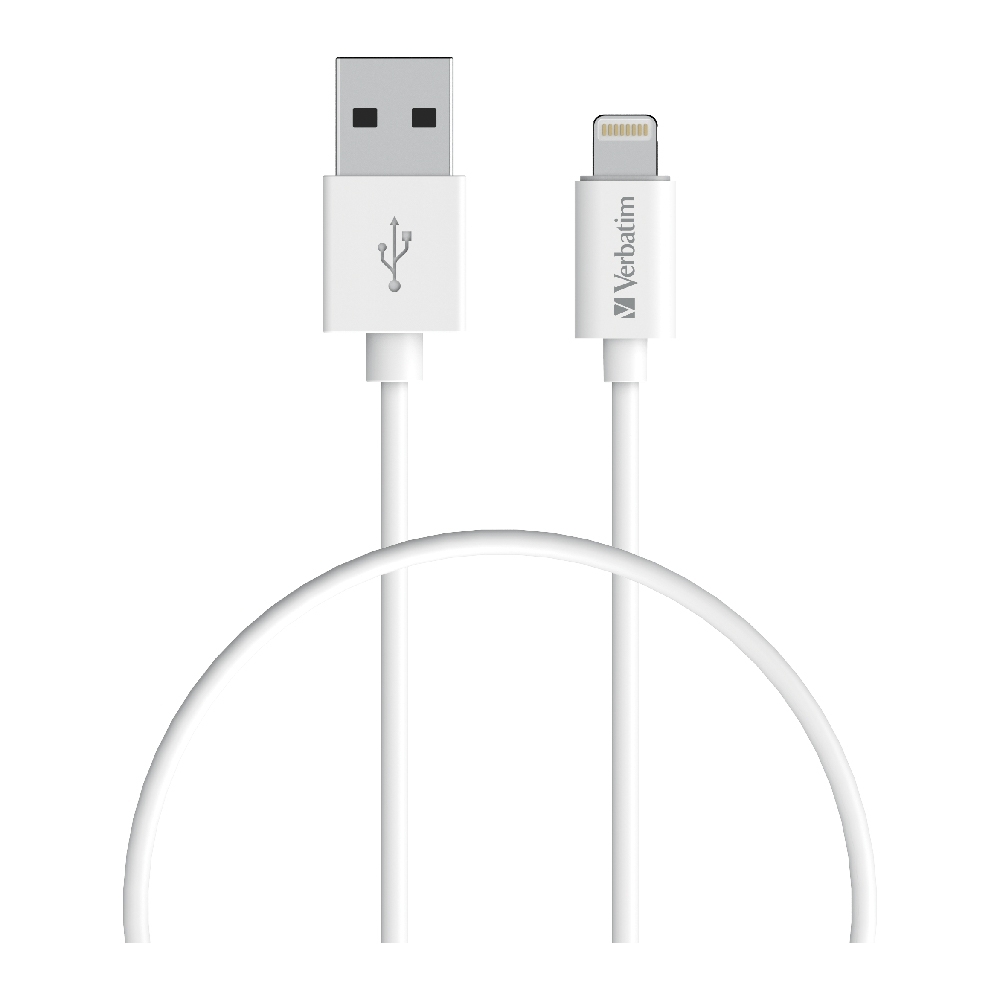 Verbatim Charge & Sync Lightning Cable 50cm - White--Lightning to USB A