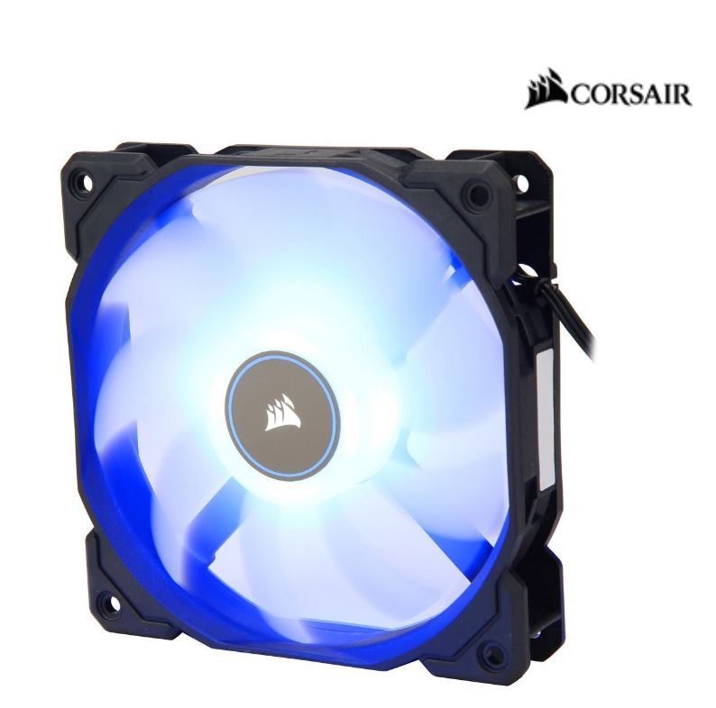 Corsair Air Flow 120mm Fan Low Noise Edition / Blue LED 3 PIN - Hydraulic Bearing, 1.43mm H2O. Superior cooling performance and LED illumination