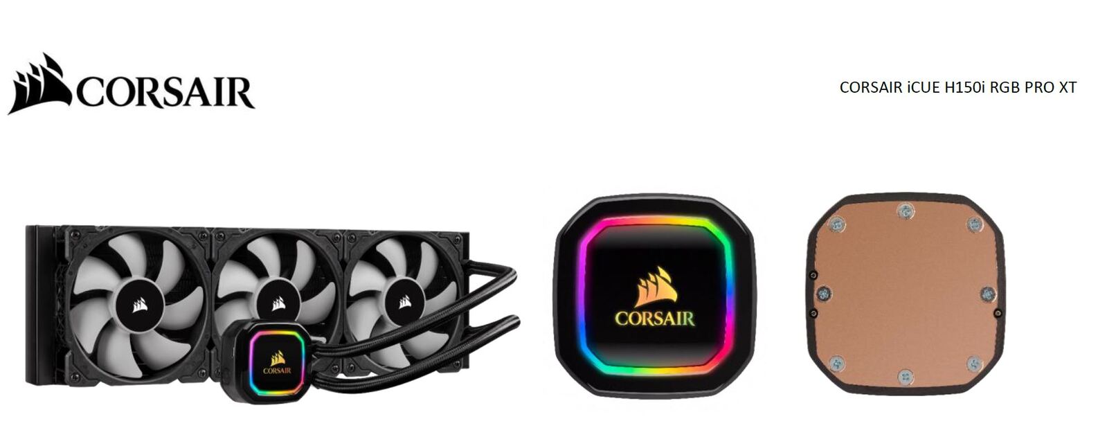 Corsair Hydro H150i RGB PRO XT 360mm Liquid CPU Cooler Triple 120mm ML PWM Fans, Advanced RGB Lighting Control. Intel 1200, 115x, 2011/2066, AMx, TR4.
