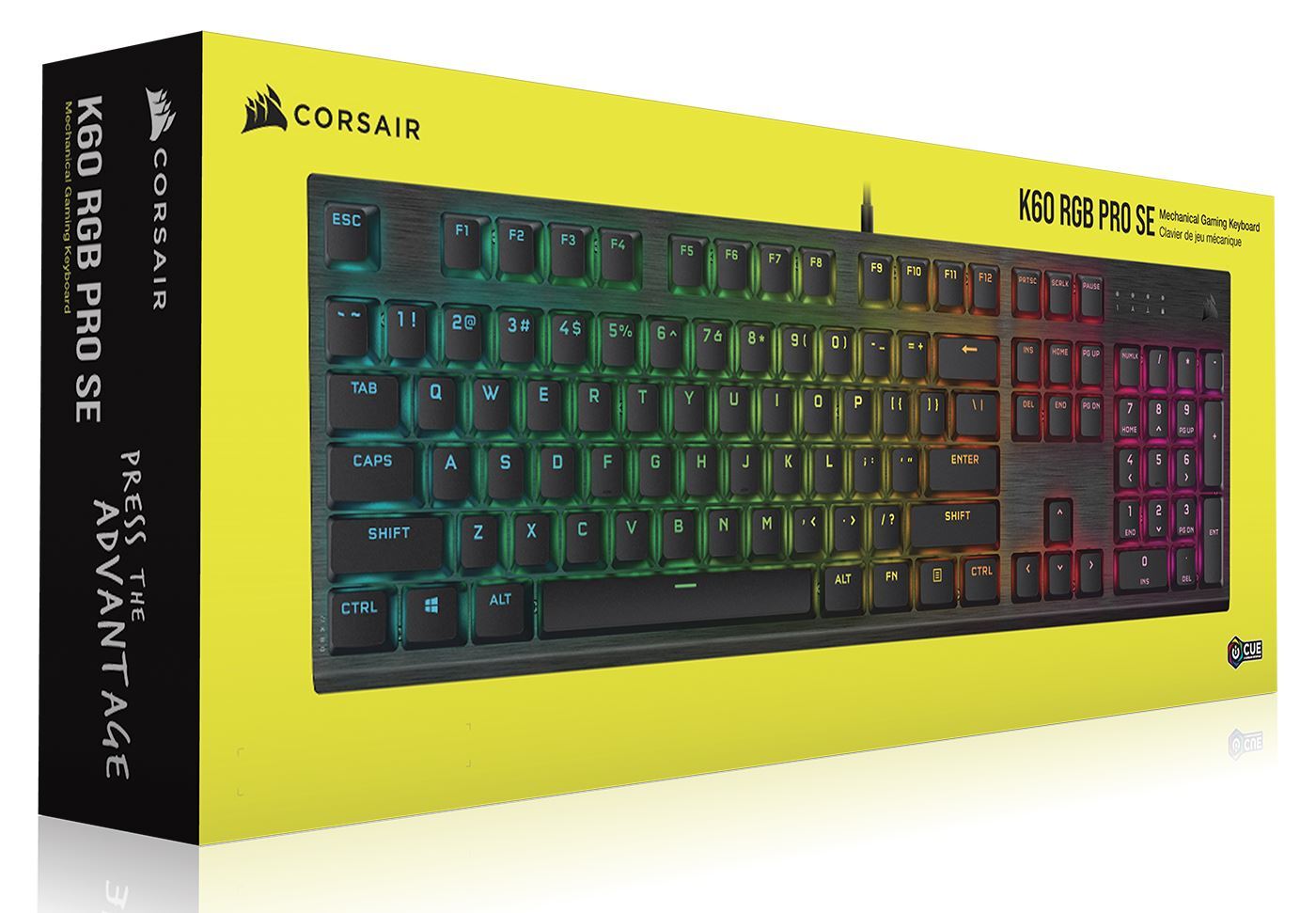 Corsair K60 RGB PRO SE Mechanical Gaming Keyboard, Backlit RGB LED, CHERRY VIOLA Keyswitches, Black