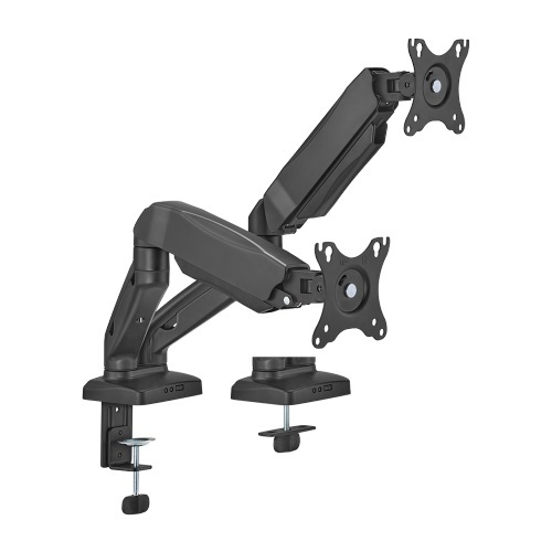 Dual Arm Monitor Mount – Spring-Assisted Full Motion Desk Stand For 17-32 Inch Screens