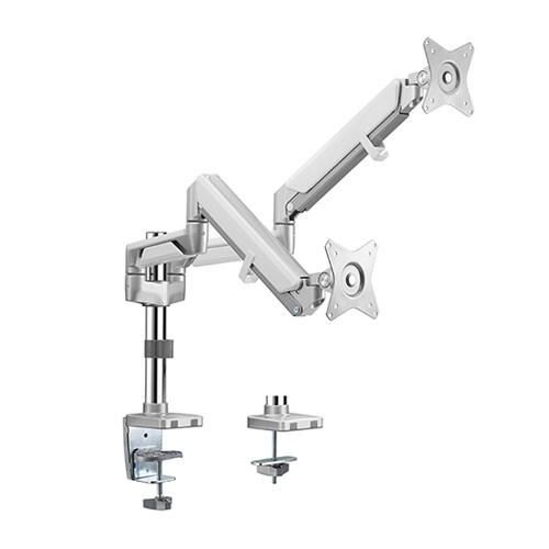 Mount-it! Dual Monitor Desk Mount, Pole Mounted Gas Spring Dual Monitor Arm