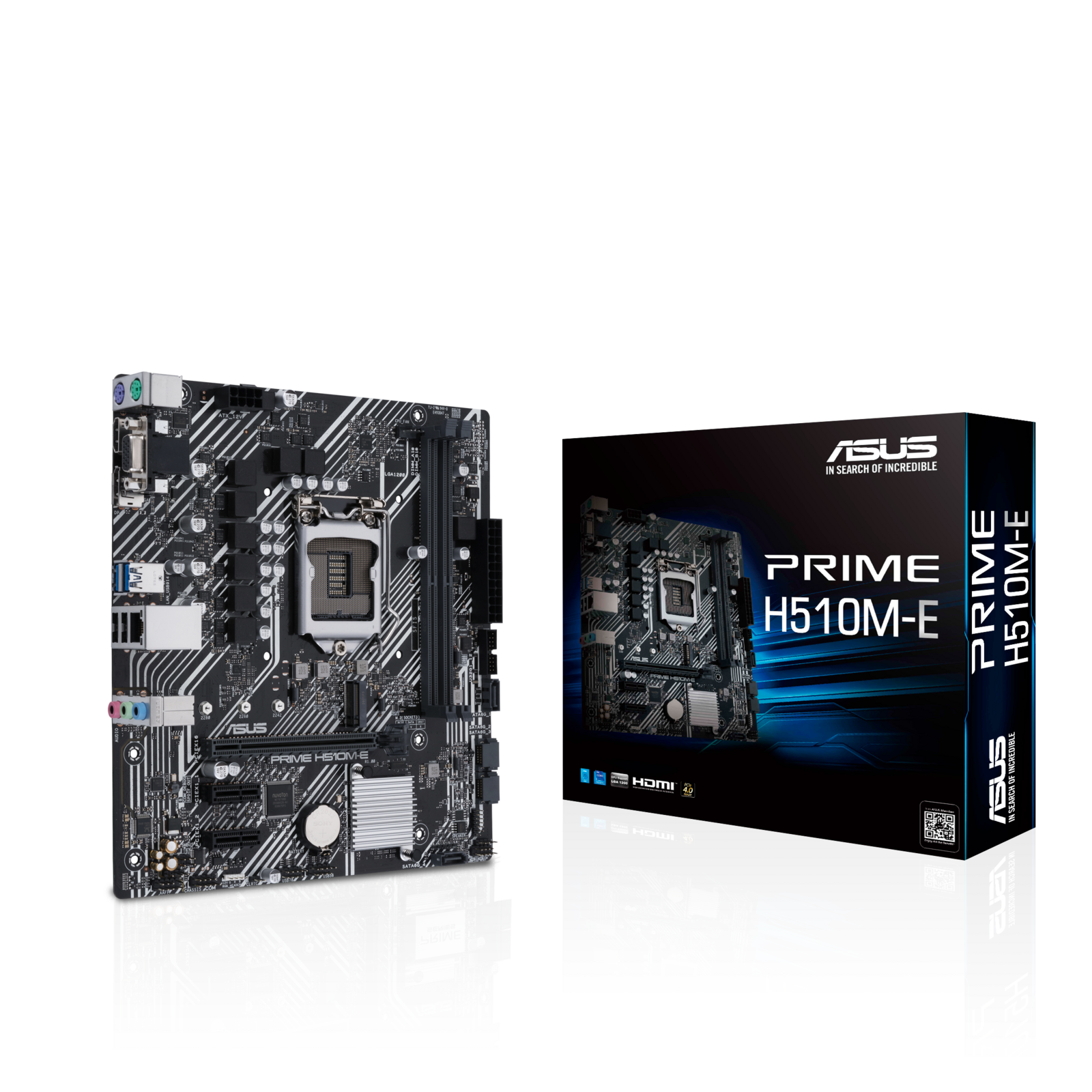 ASUS PRIME H510M-E Intel H510 (LGA 1200) Micro ATX Motherboard PCIe 4.0, 32Gbps M.2 slot, 1 Gb Ethernet, DisplayPort, HDMI, D-Sub, SATA 6Gbps