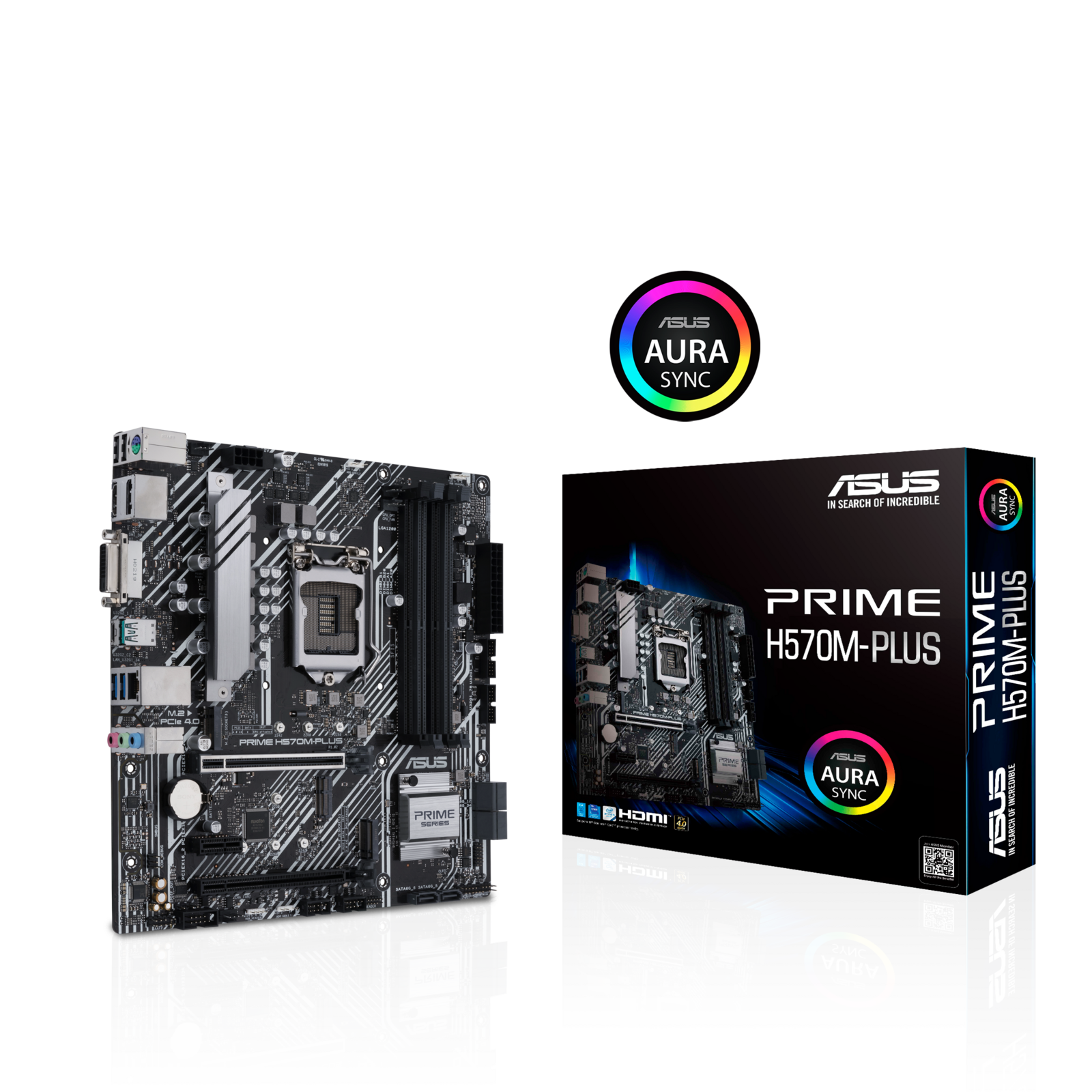 ASUS PRIME H570M-PLUS/CSM Intel H570 (LGA 1200) M-ATX Motherboard PCIe 4.0, 8 Power Stages, Display Port, HDMI, SATA 6, 1Gb Ethernet, Thunderbolt, RGB