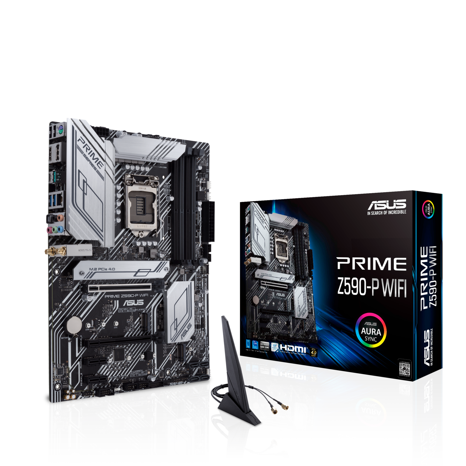 ASUS PRIME Z590-P WIFI Intel Z590 (LGA 1200) ATX motherboard with PCIe 4.0, 3xM.2 Slots HDMI, DisplayPort, SATA 6 Gbps, 2.5 Gb Ethernet, WIFI6, RGB