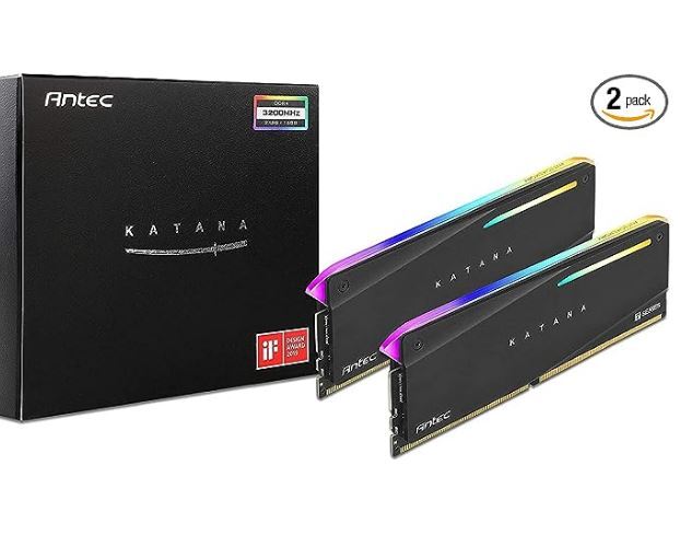 Antec 16GB Katana RGB (2x8GB) DDR4 3600MHz 18-20-20-44, PC4-28800 MB/s, 1.35V Desktop High Performance Gaming Memory