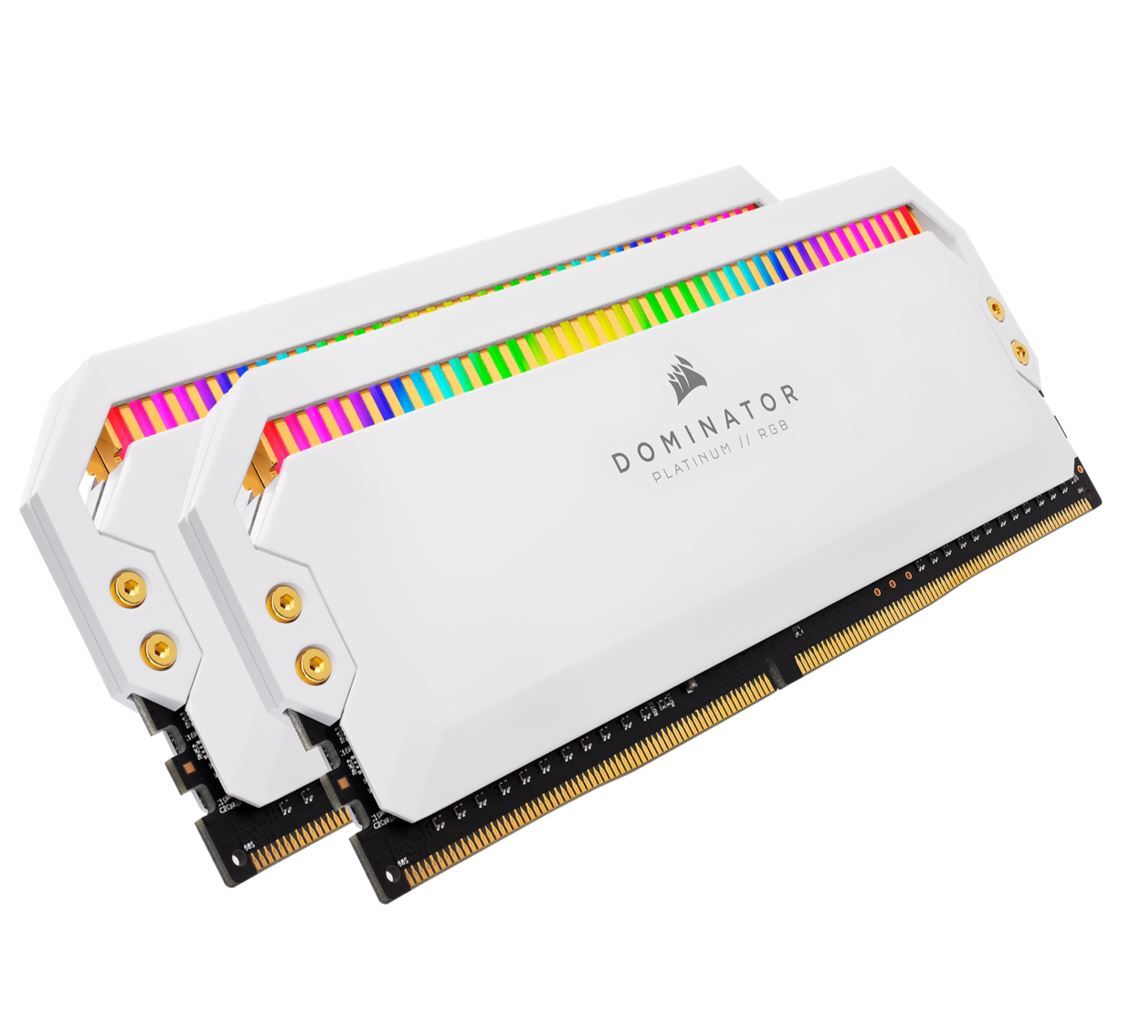 Corsair Dominator Platinum RGB 16GB (2x8GB) DDR4 3200MHz C16 1.35V UDIMM XMP 2.0 White Heatspreaders Desktop PC Gaming Memory