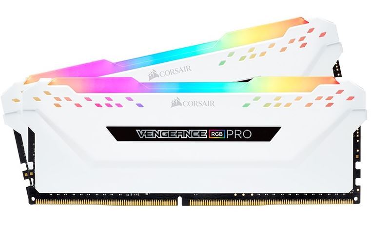 Corsair Vengeance RGB PRO 32GB (2x16GB) DDR4 3200MHz C16 Desktop Gaming Memory White ~CMW32GX4M2C3200C16W