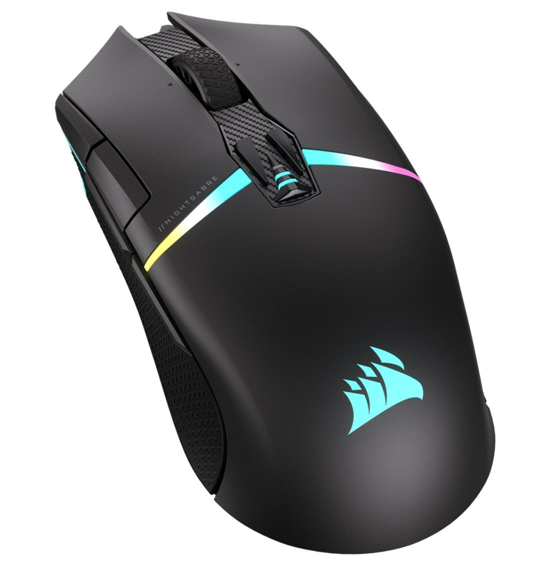 CORSAIR Night Sabre WIRELESS Slipstream 26K DPI, QuickStrike Button. up