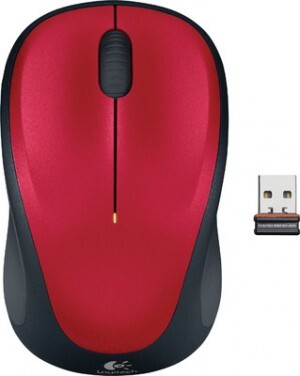 Logitech M235 Wireless Mouse Red Contoured design Glossy Comfort Grip ...
