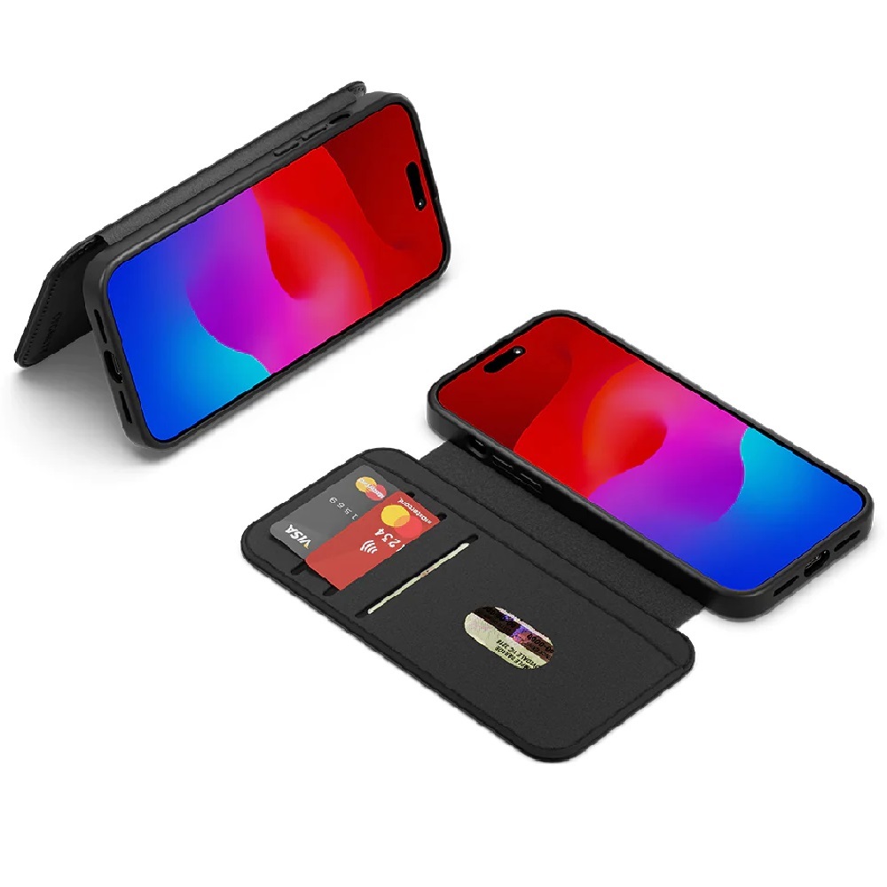 MagWallet Apple iPhone 15 Pro Max Leather Wallet CaseBlack(CY4597MAGWT),360° Protection,Mul