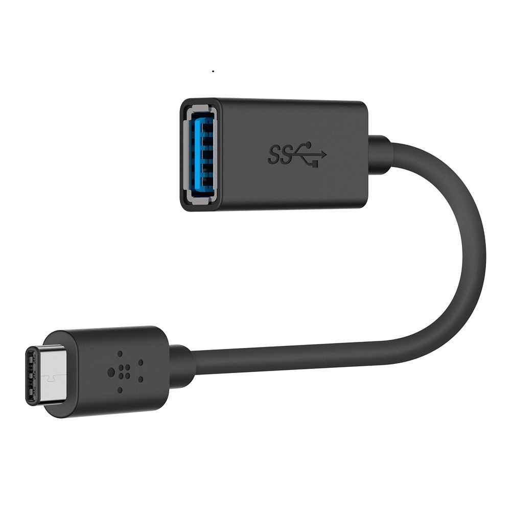 Belkin 3.0 USB-C??? to USB-A Adapter (USB Type-C???) - Black - Reversible USB-C connector, 1.5A charging output
