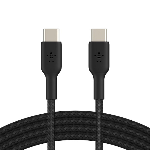 Belkin BOOST???CHARGE??? Braided USB-C to USB-C Cable (1m / 3.3ft, Black) - Supports fast charging, Enhanced braided nylon exterior