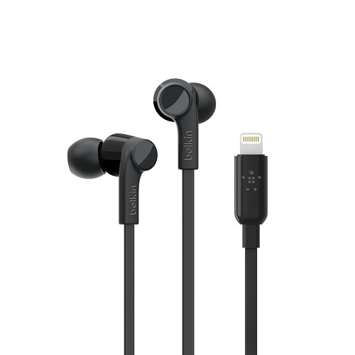 Belkin SOUNDFORM??? Headphones with Lighting Connector - Black - a perfect fit to your ear for superior sound and noise isolation