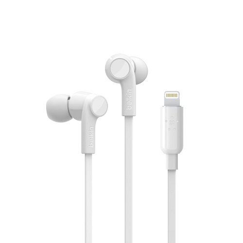 Belkin SOUNDFORM??? Headphones with Lighting Connector - White - a perfect fit to your ear for superior sound and noise isolation