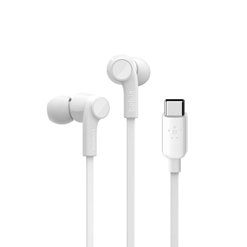 Belkin SOUNDFORM??? Headphones with USB - C Connector (USB-C Headphones) - White - A perfect fit to your ear for superior sound and noise isolation