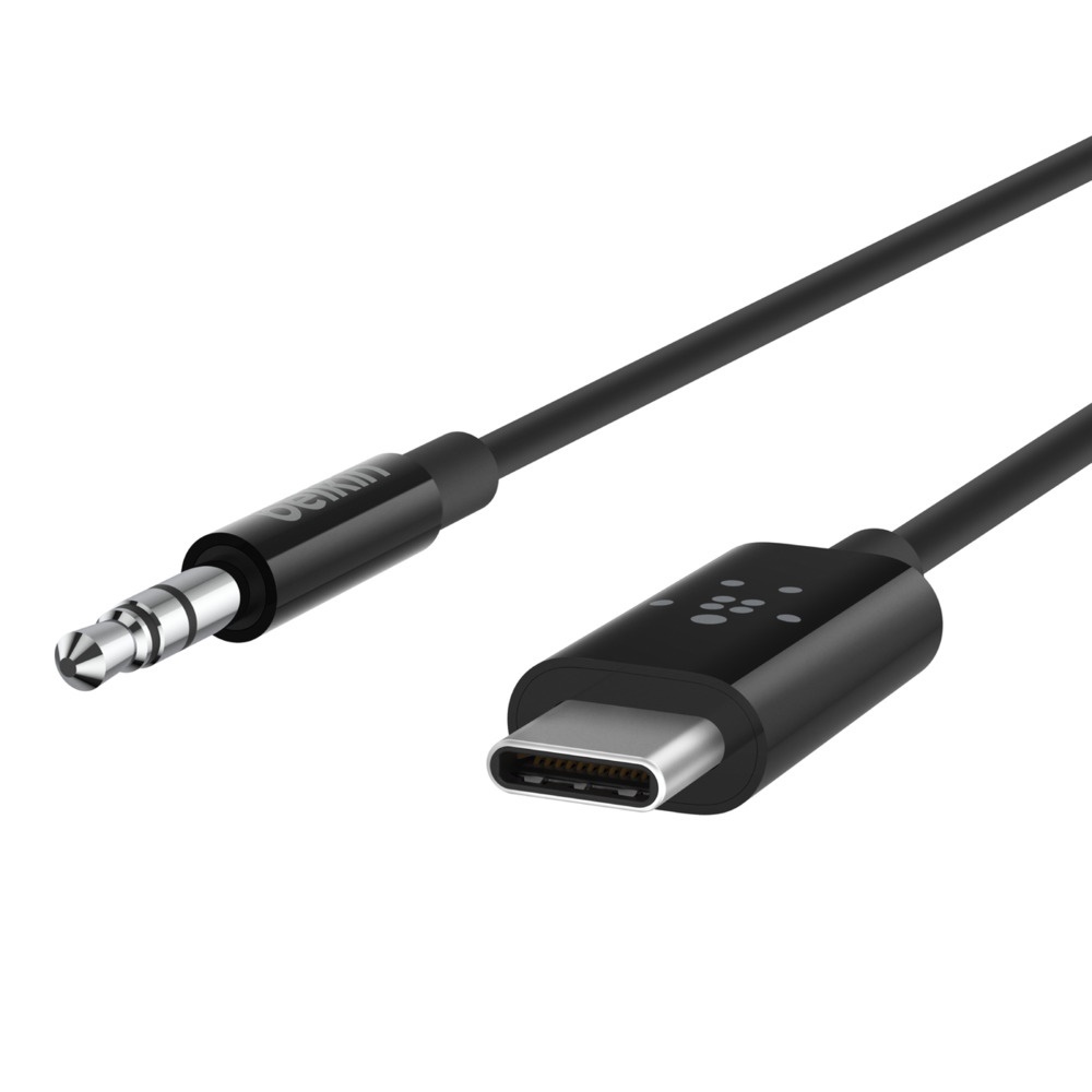 Belkin RockStar??? 3.5mm Audio Cable with USB-C??? Connector - Black- Play audio from a USB-C iPad or Android device through your car stereo or home s