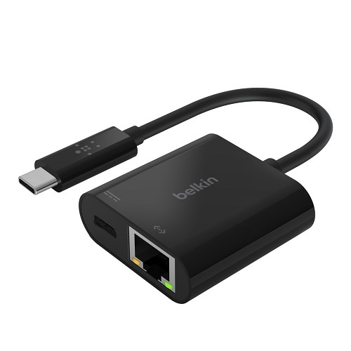 Belkin USB-C to Ethernet + Charge Adapter -  USB-C to Ethernet adapter with Power Delivery up to 60W