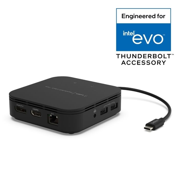 Belkin TB3 Dock Core - Black - World's first Thunderbolt-certified dual-powered dock, Protected by 2-year product warranty