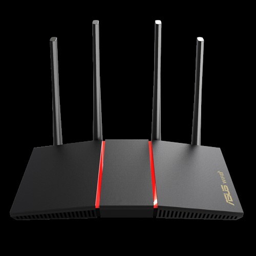 ASUS RT-AX55 AX1800 Dual Band WiFi 6 (802.11ax) Router (Black) MU-MIMO OFDMA, AiProtection Classic, Beamforming, 4x Antennas QoS, For Large Homes