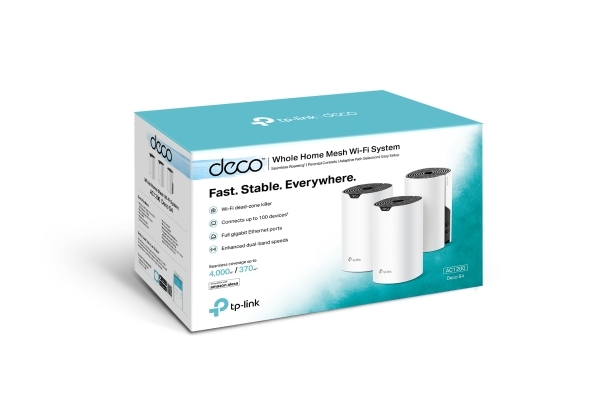 TP-Link Deco S4(3-pack) AC1200 Whole Home Mesh Wi-Fi System, ~370sqm, Up to 100 Devices, Amazon Alexa