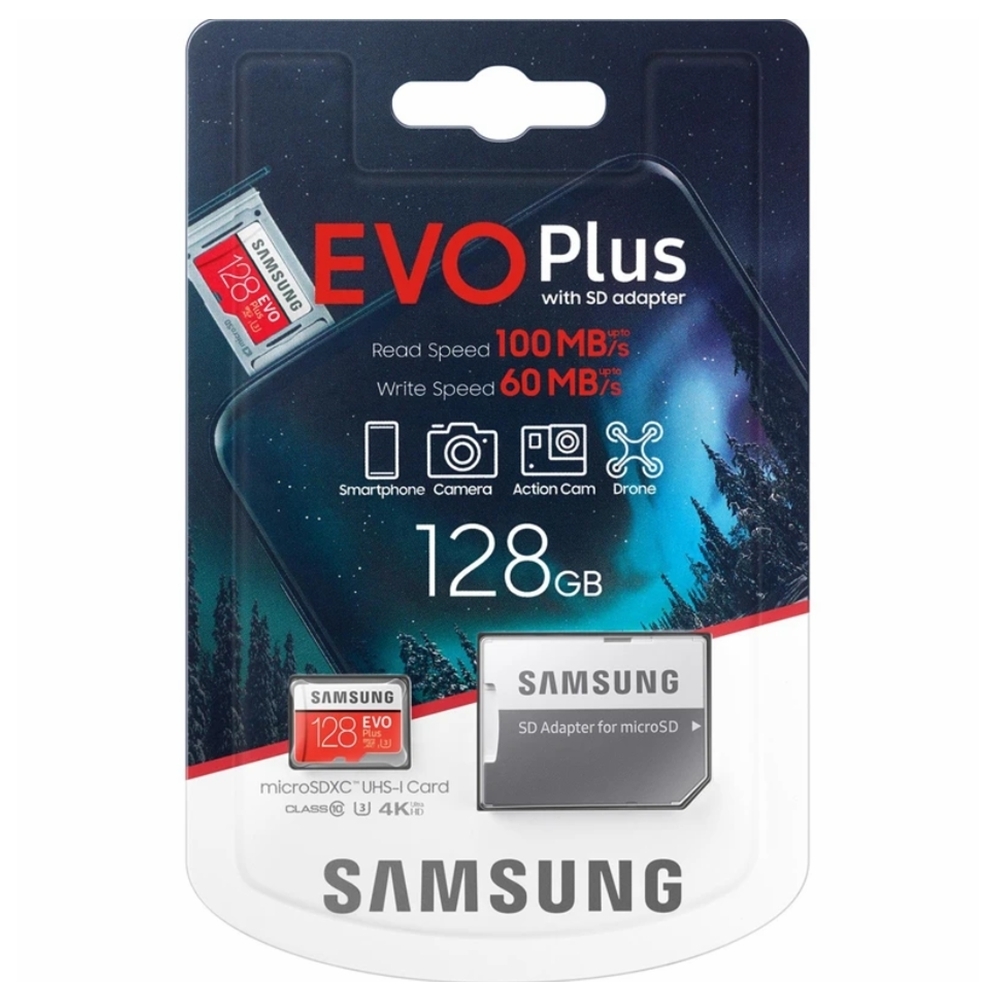 Samsung Evo Plus 128GB Micro SD Card SDXC UHS-I 100MB/s U3 4K Mobile Phone TF Memory Card