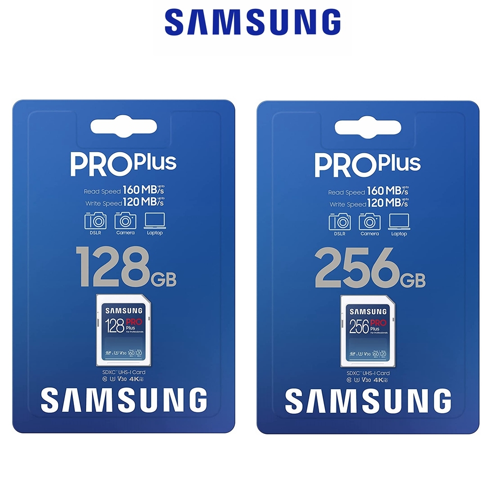 SD Card Samsung 128GB 256GB PRO Plus SDXC Class 10 V30 DSLR Video