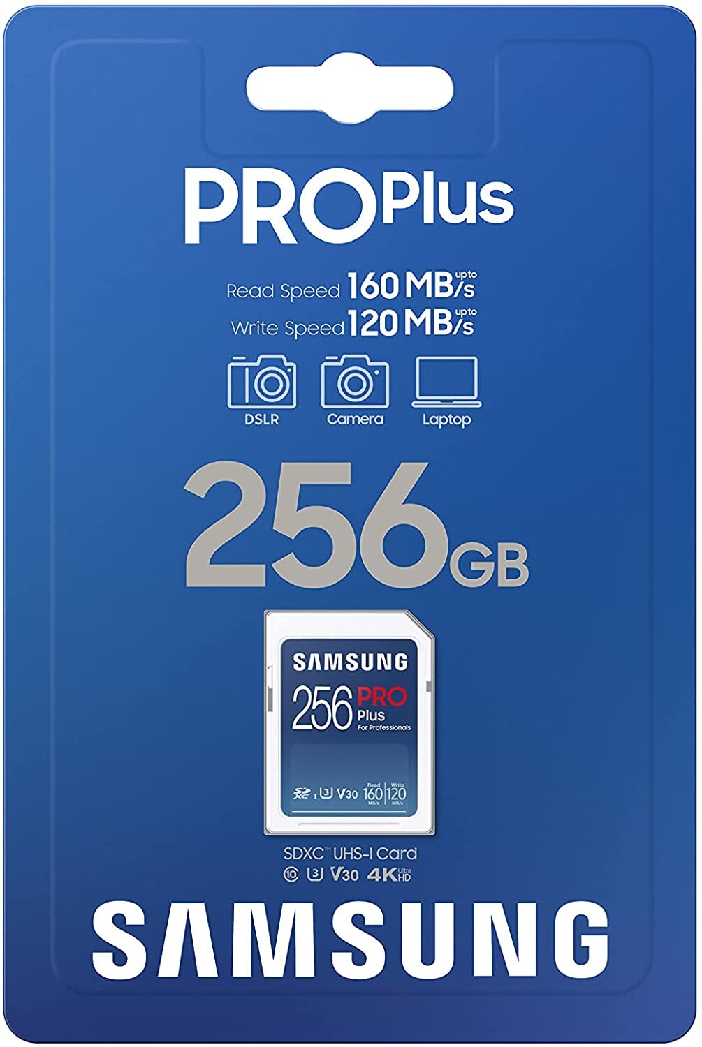 SD Card Samsung 256GB PRO Plus SDXC Class 10 V30 DSLR Video Camera Memory
