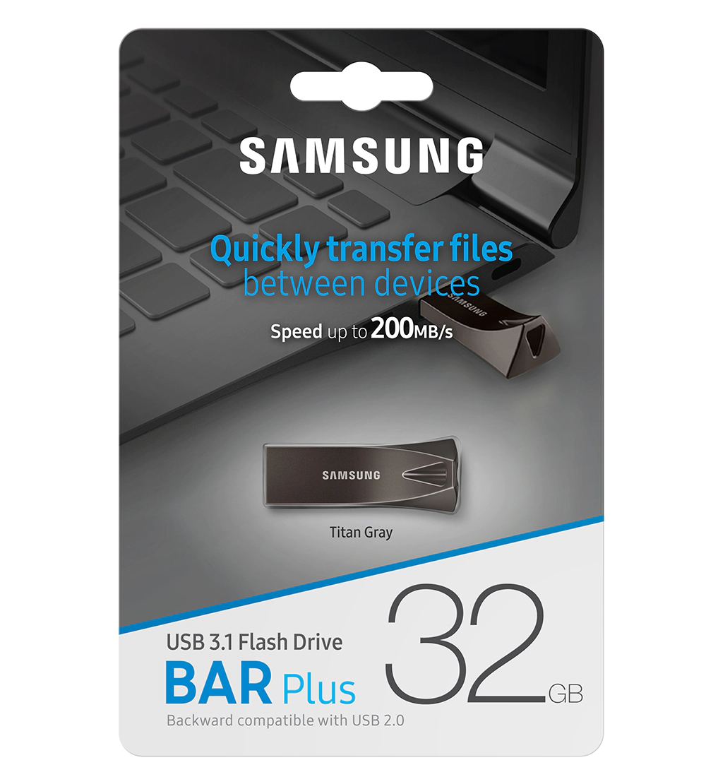 USB 3.1 32GB Flash Drive Samsung Bar Plus Memory Stick (200MB/s) | MUF-32BE4