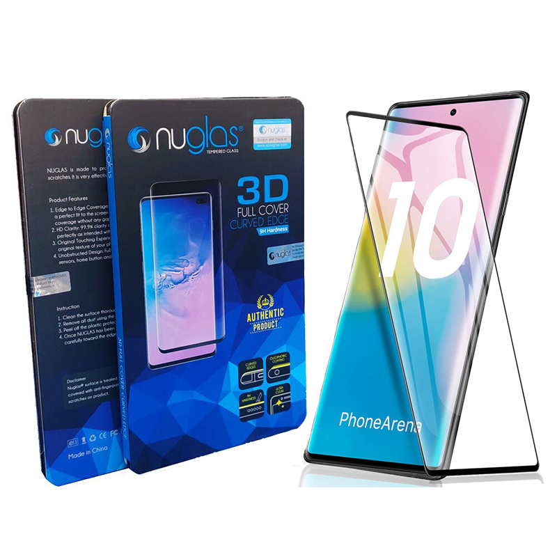 Screen Protector Nuglass 3D Full Cover Curved Edge For Galaxy Note 10 Black