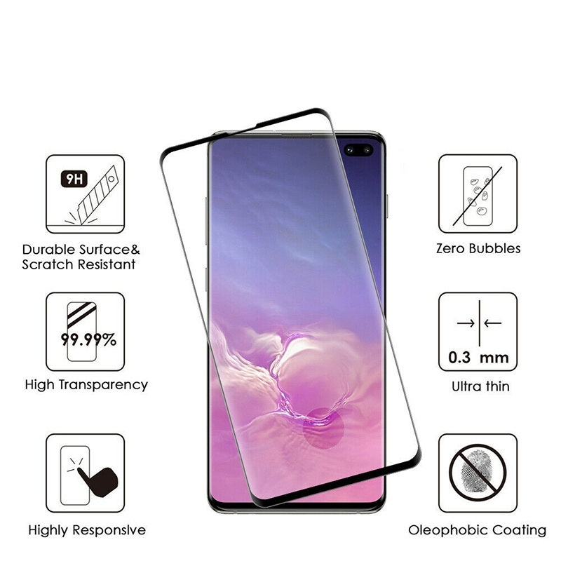 Screen Protector Nuglass 3D Full Cover Curved Edge For Galaxy S10 5G  Black