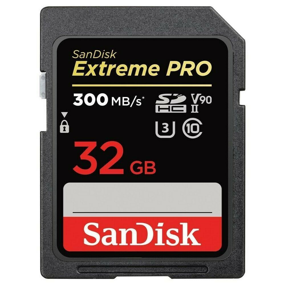 SD Card Sandisk Extreme Pro 32GB SDHC UHS-II Memory Card DSLR 4K Video 300MB/s