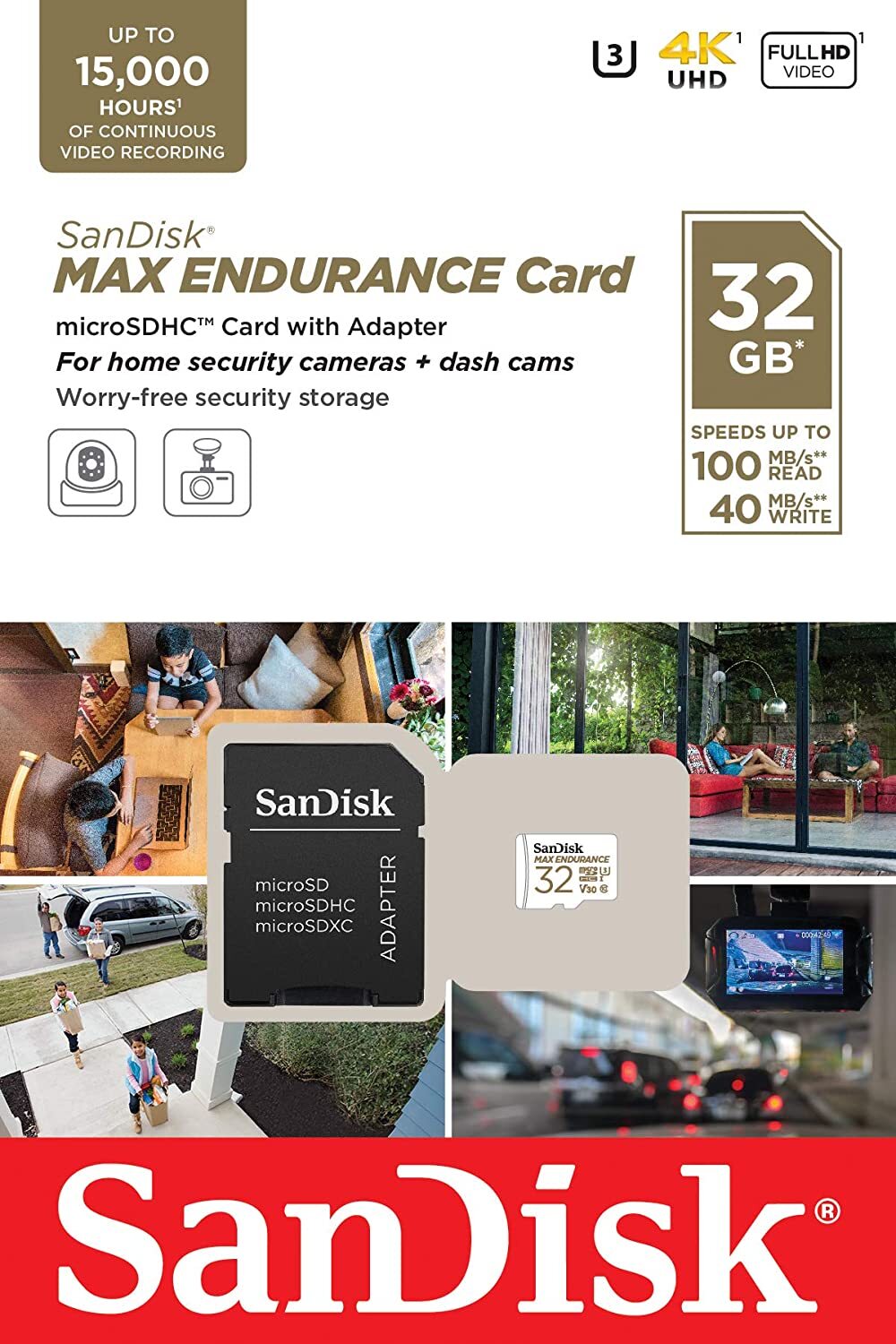 Micro SD Card SanDisk Max Endurance 32GB DashCam Security Memory Card SQQVR-032G