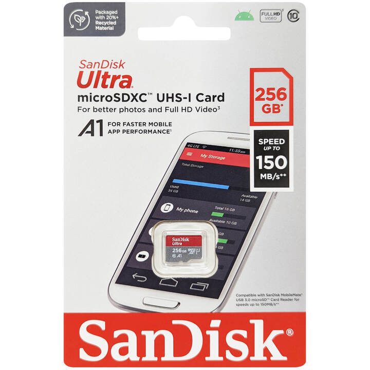 Carte Micro SD ESSENTIELB 256GO Micro SDXC Performances