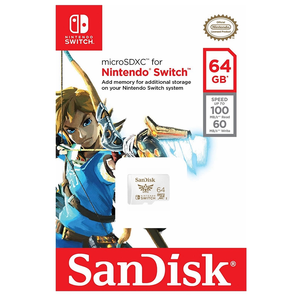 SanDisk 64GB Nintendo Licensed Micro SD Card SDXC UHS-I TF Memory Card For Nintendo Switch SDSQXAT-064G