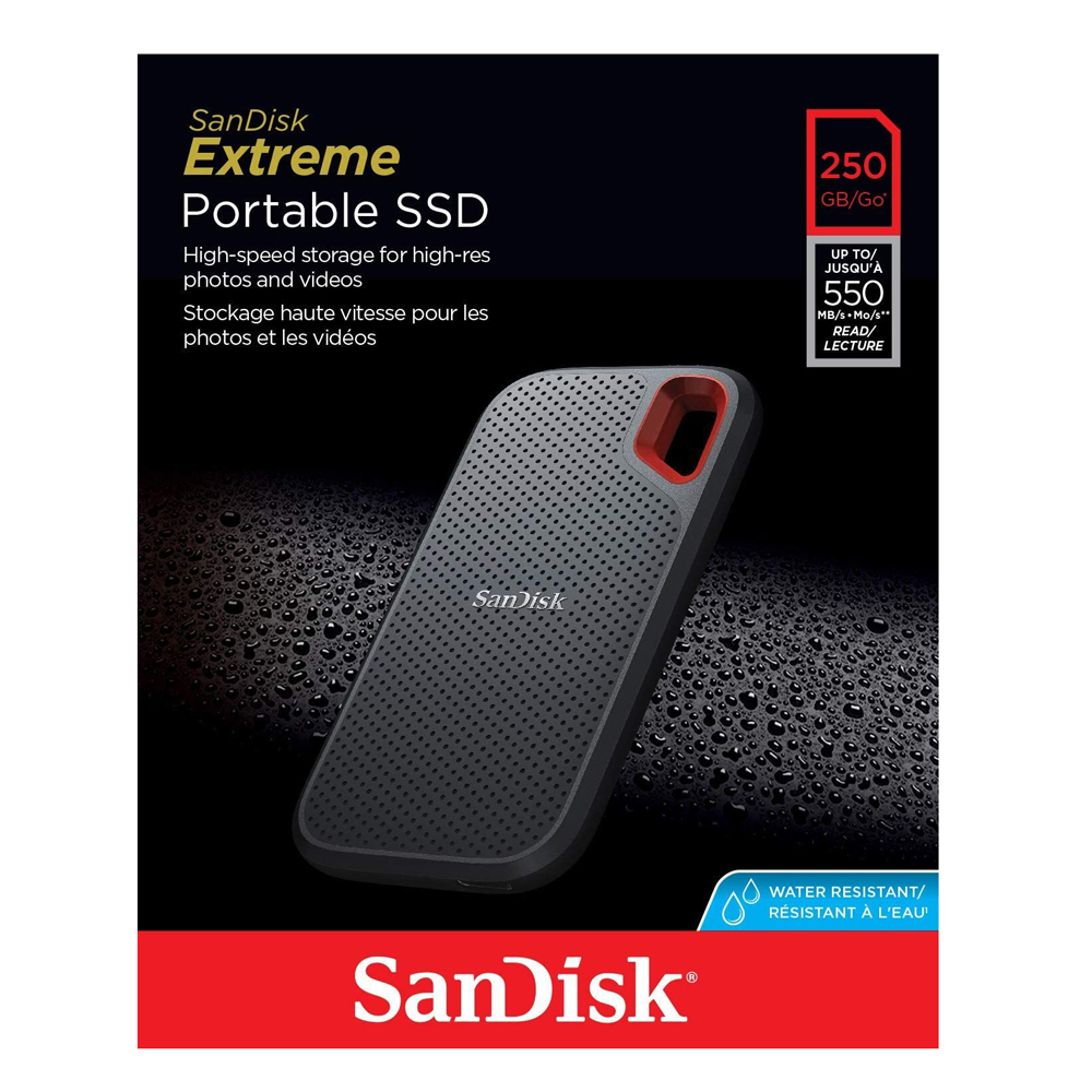 SSD SanDisk Extreme 250GB Portable External Solid State Drive USB 3.1 Type-C 550MB/S