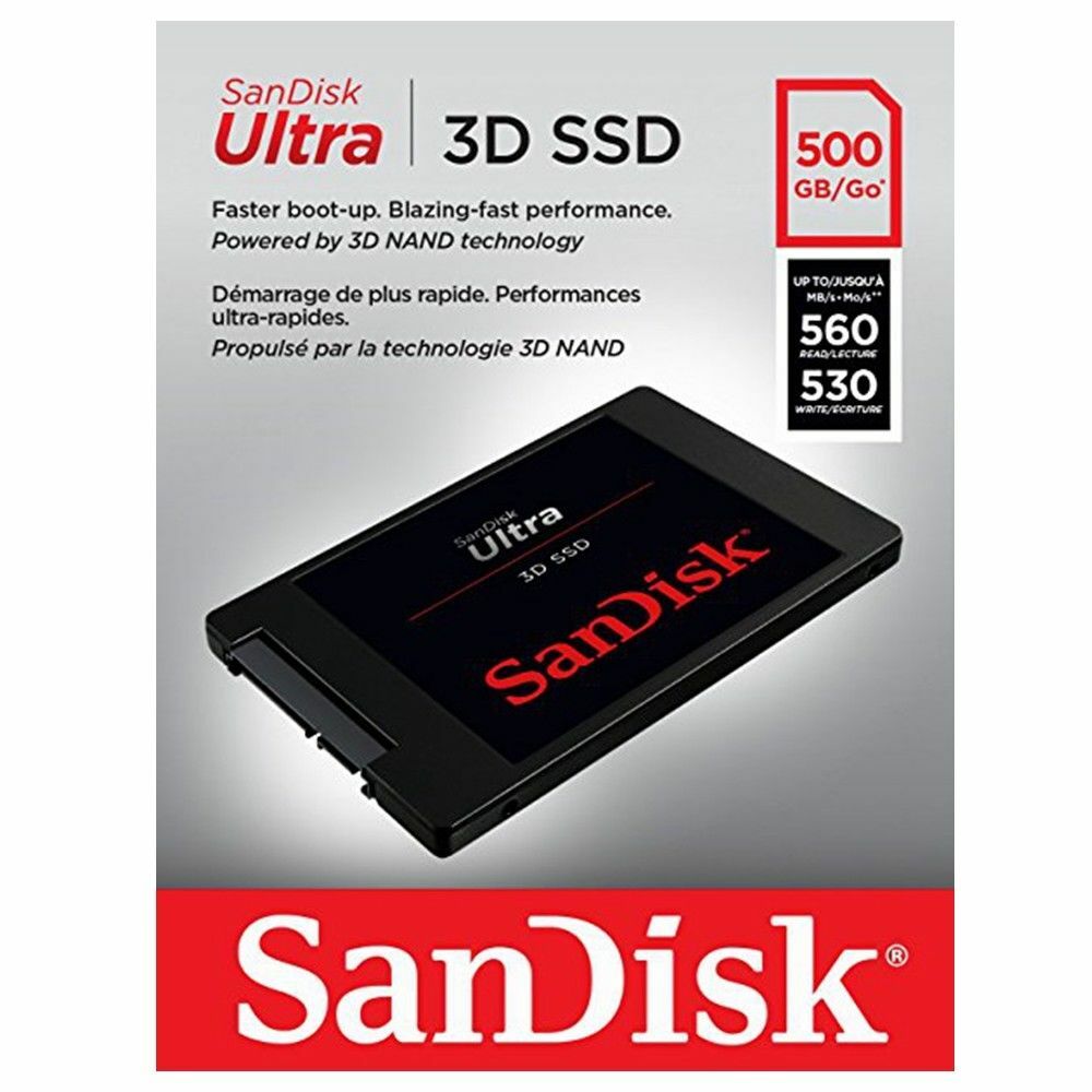 Sandisk SSD 500GB Ultra 3D Internal Solid State Drive Laptop 2.5 ...