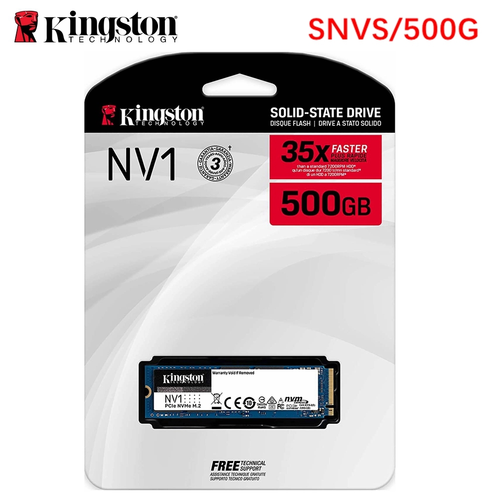 SSD Kingston NV1 500GB PCIe 3.0 NVMe M.2 2280 SSD SNVS/500G 2100MB/s Read